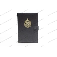 Обложка для ежедневника из кожи с эмблемой ОМОН МВД РБ с карманами для визиток Обложка для ежедневника из кожи с эмблемой ОМОН МВД РБ с карманами для визиток