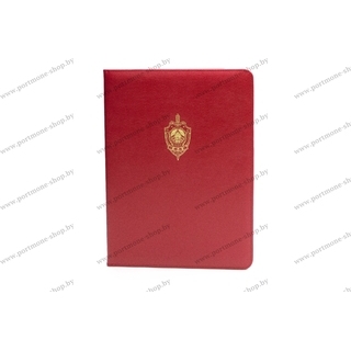 Папка А4 с эмблемой КГБ из натуральной кожи