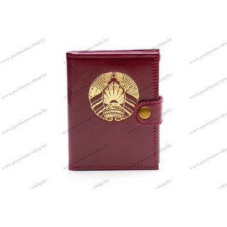 Обложка для документов 3 страницы и съемный модуль на кнопке с гербом Республики Беларусь